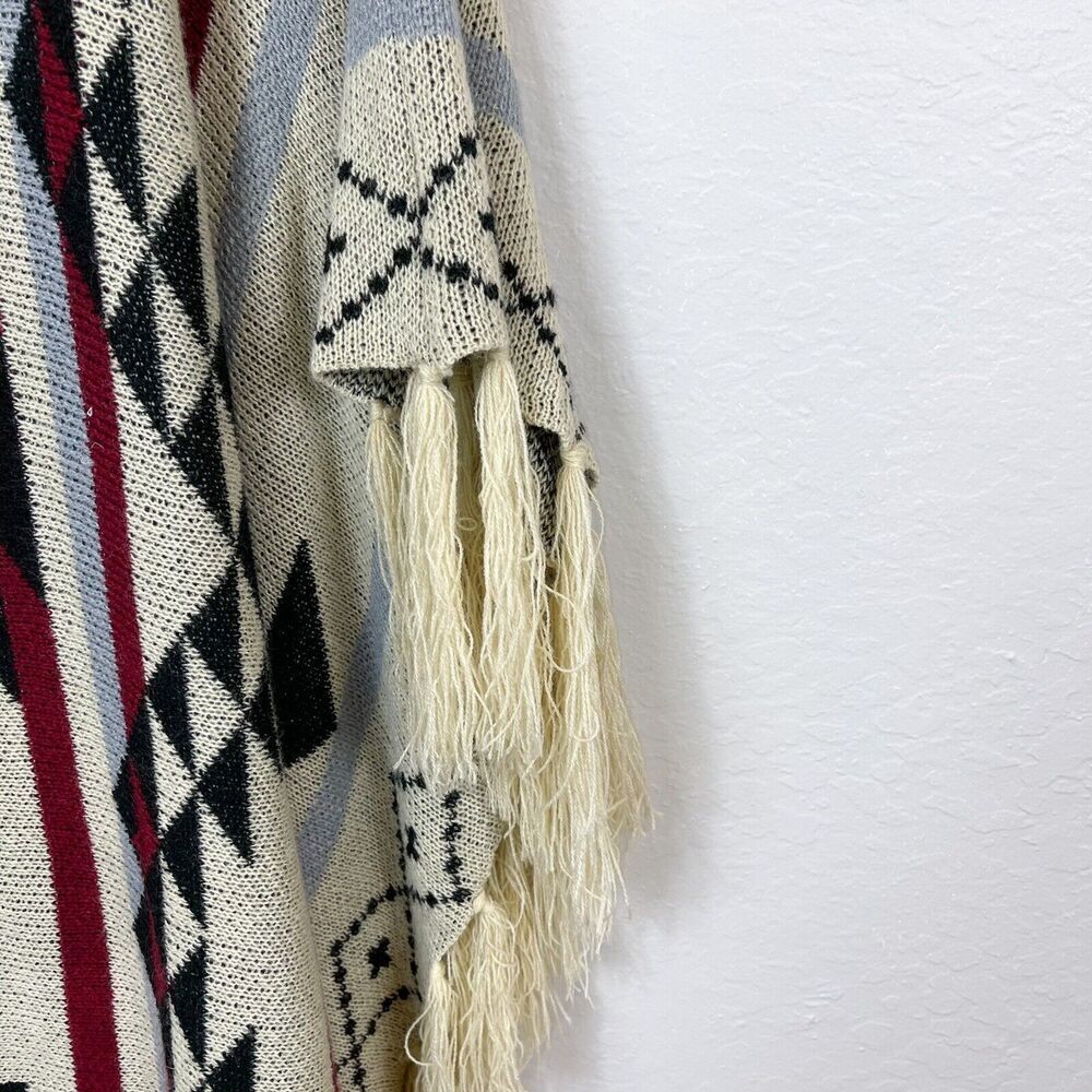 AZTEC BOHO Caftan w/Fringe Size Large - Picture 6 of 9